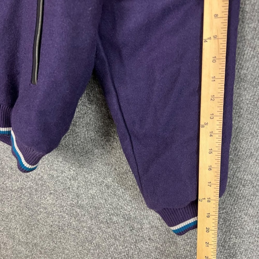 Vintage Aztec Feather Embroidered Midwest Garment Co. Leather Collar Wool Jacket - Picture 7 of 10